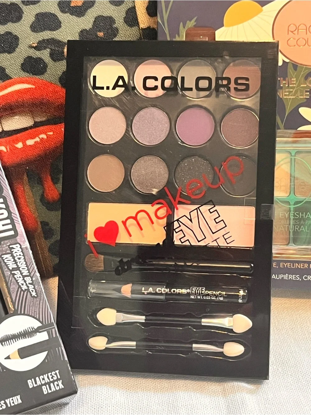 L.A. Colors Eye Shadow Palette - Multi-Purple & Neutral Shades Bundle